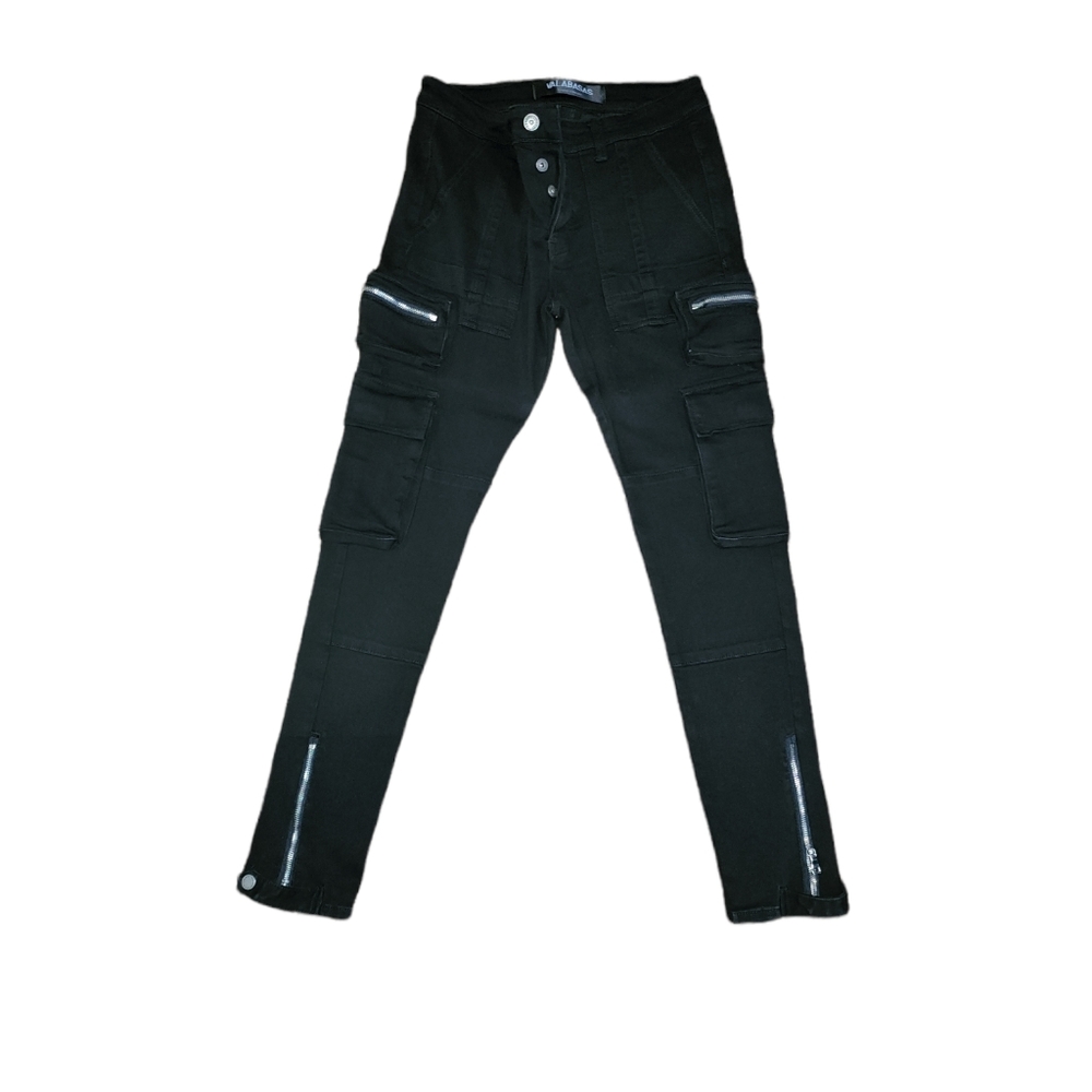Valabasas Washed Cargo Skinny Jeans - Black